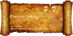 Panics Tekla névjegykártya