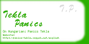 tekla panics business card